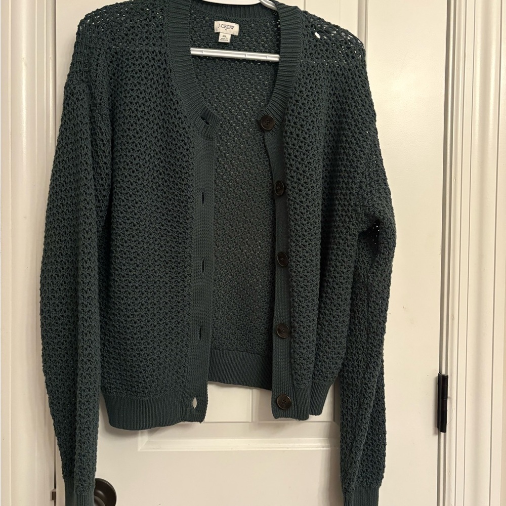 J.Crew Women's Green Knit Cardigan Sweater
